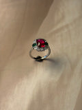 Red Stone Ring 925 Silver