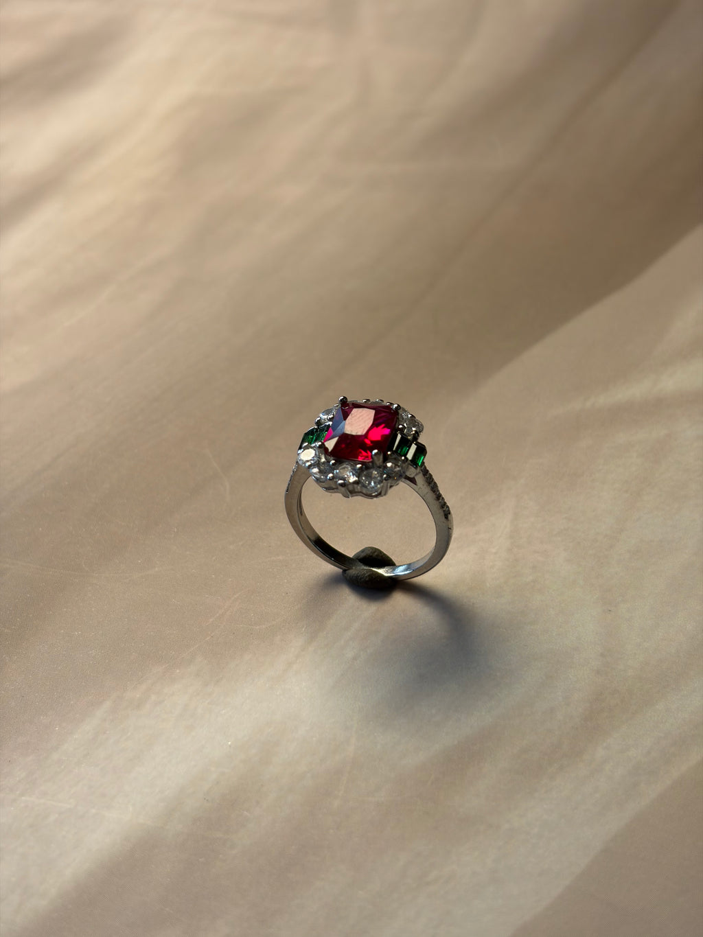 Red Stone Ring 925 Silver