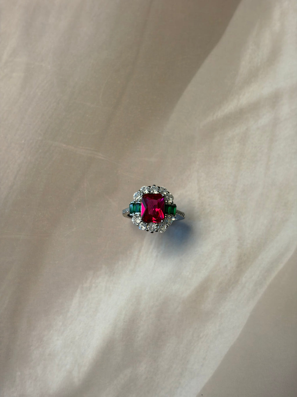 Red Stone Ring 925 Silver