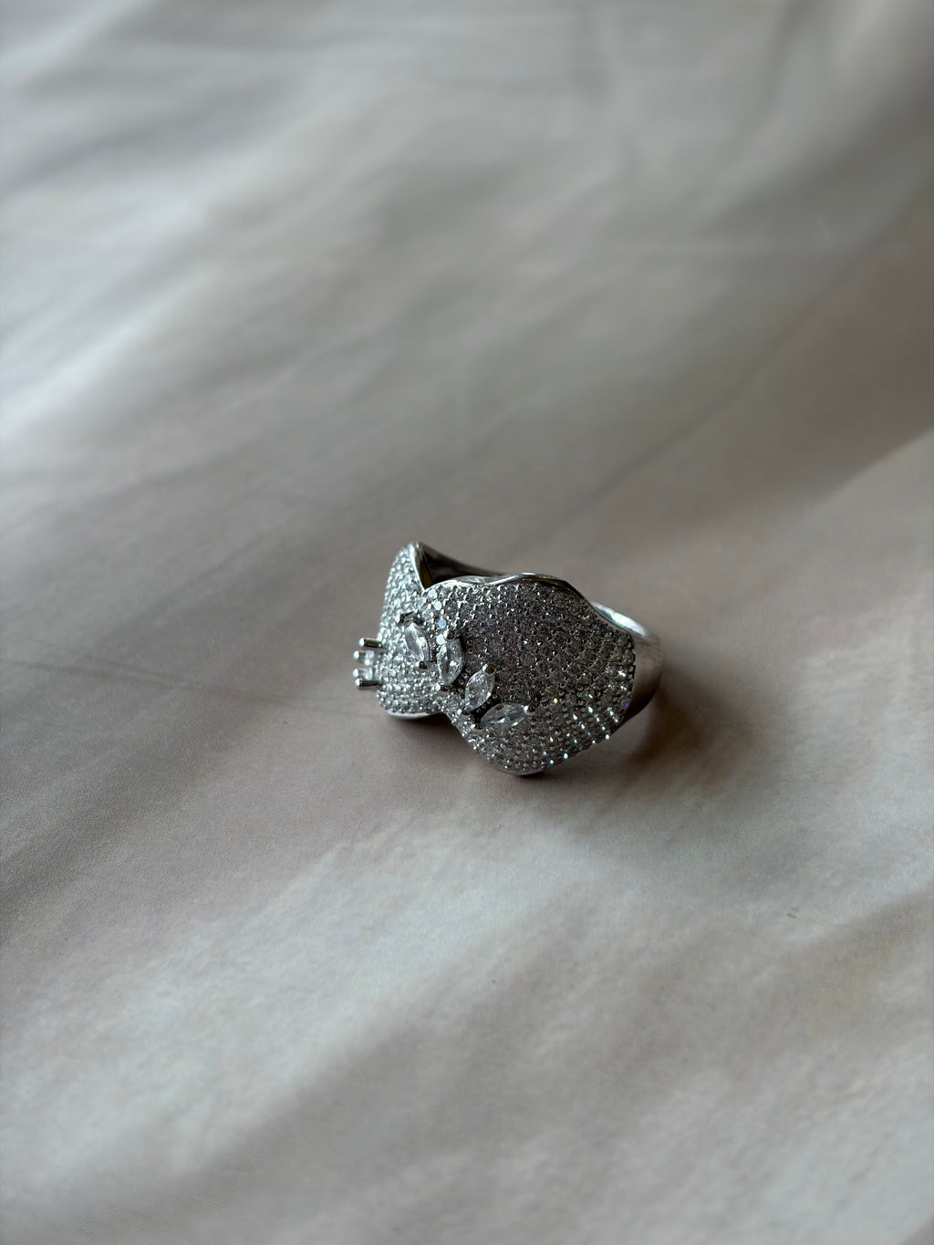 Silver Bow Statement Ring