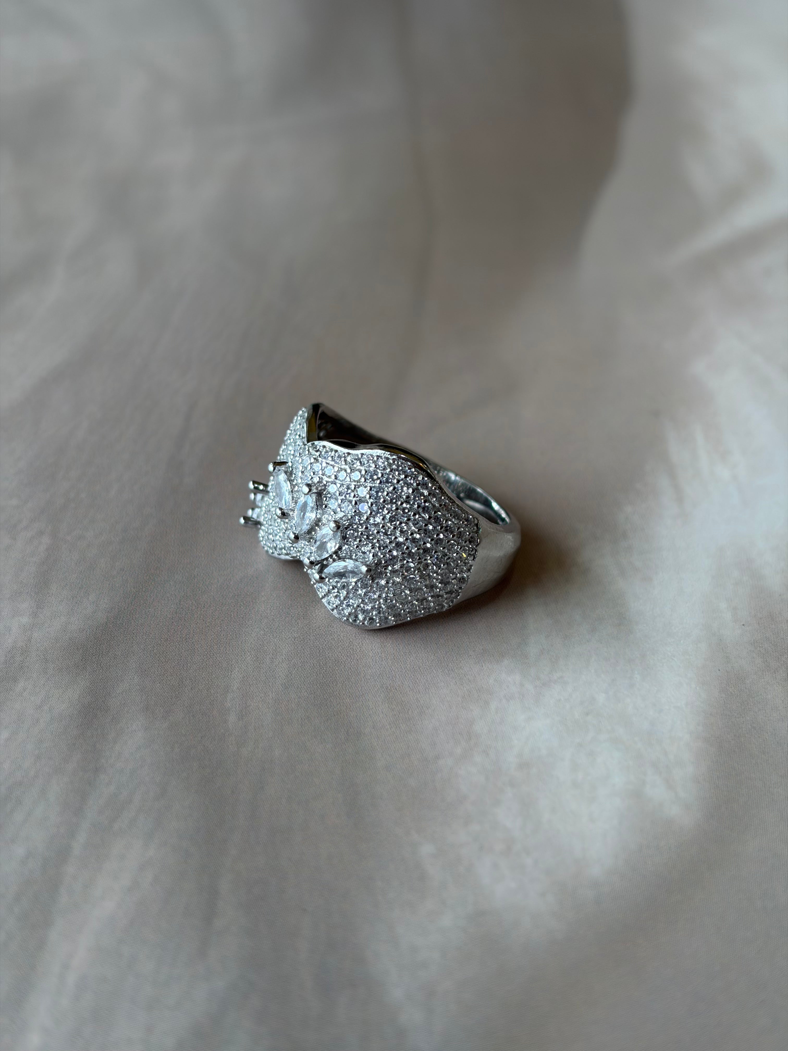 Silver Bow Statement Ring