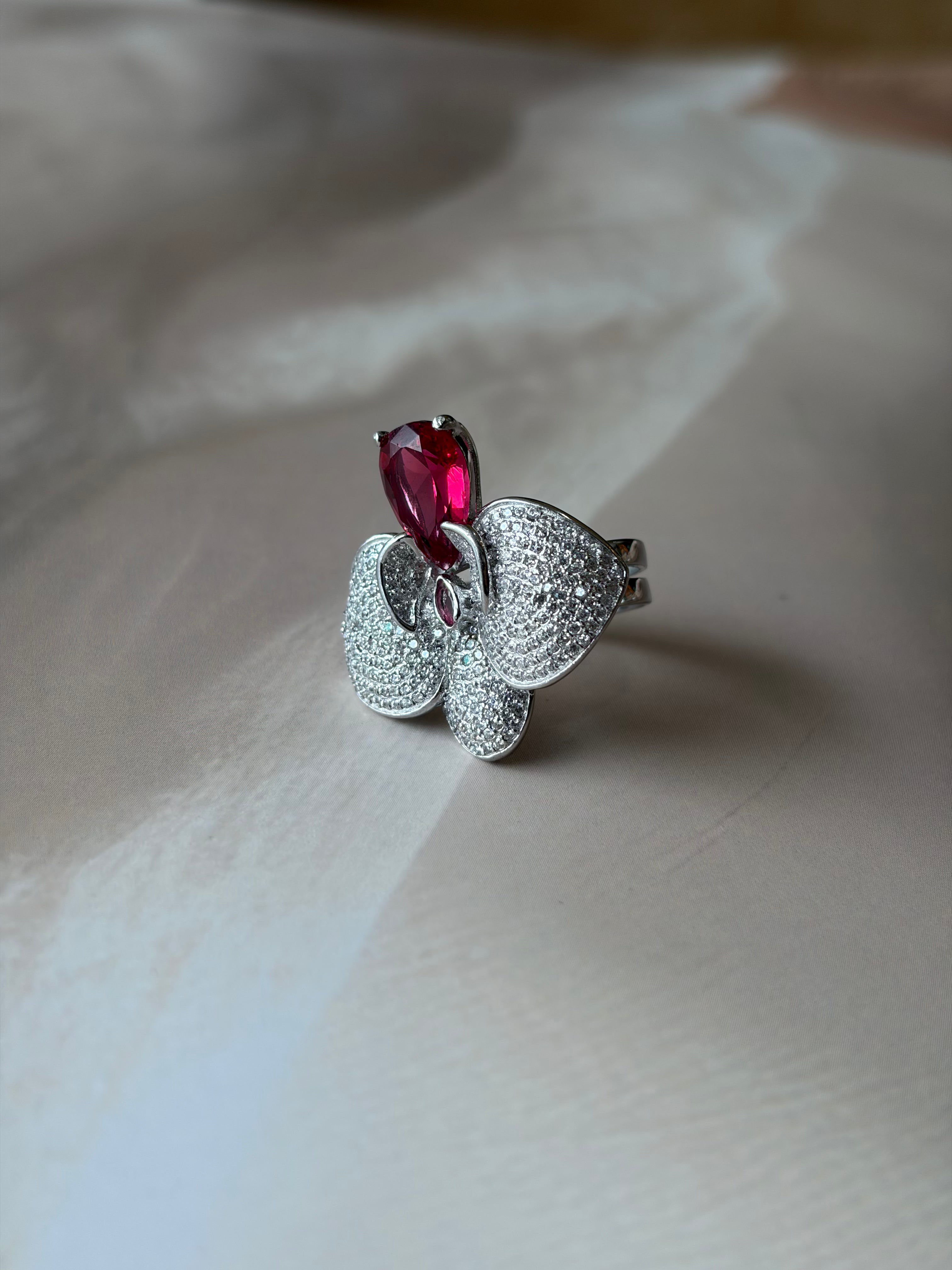 Ruby Bloom Statement Ring | 925 Silver