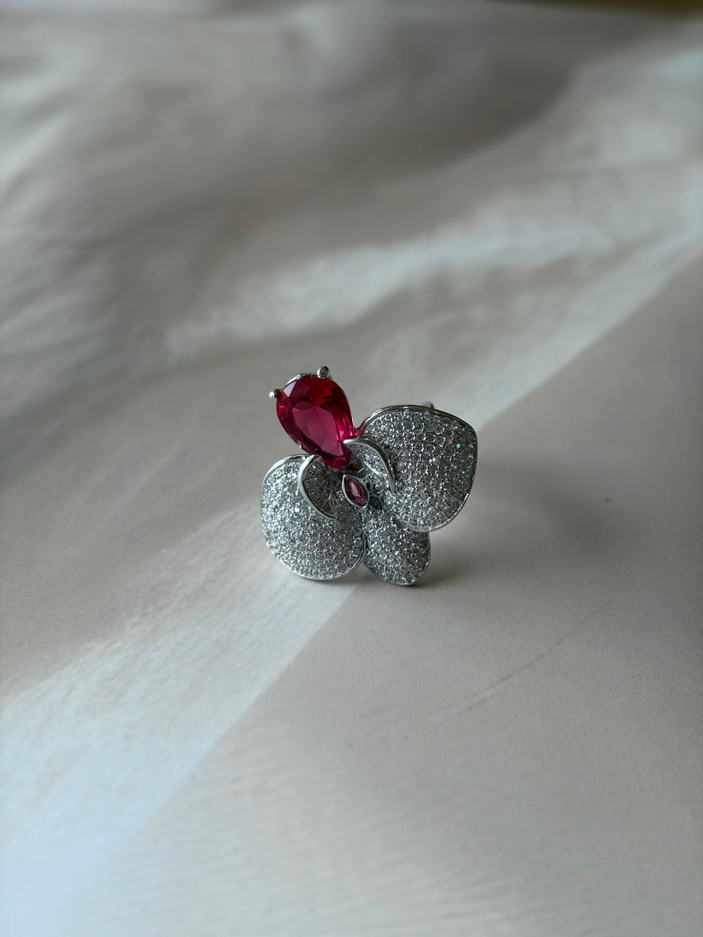 Ruby Bloom Statement Ring | 925 Silver