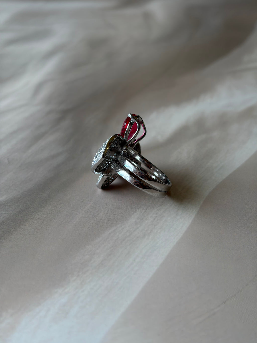 Ruby Bloom Statement Ring | 925 Silver