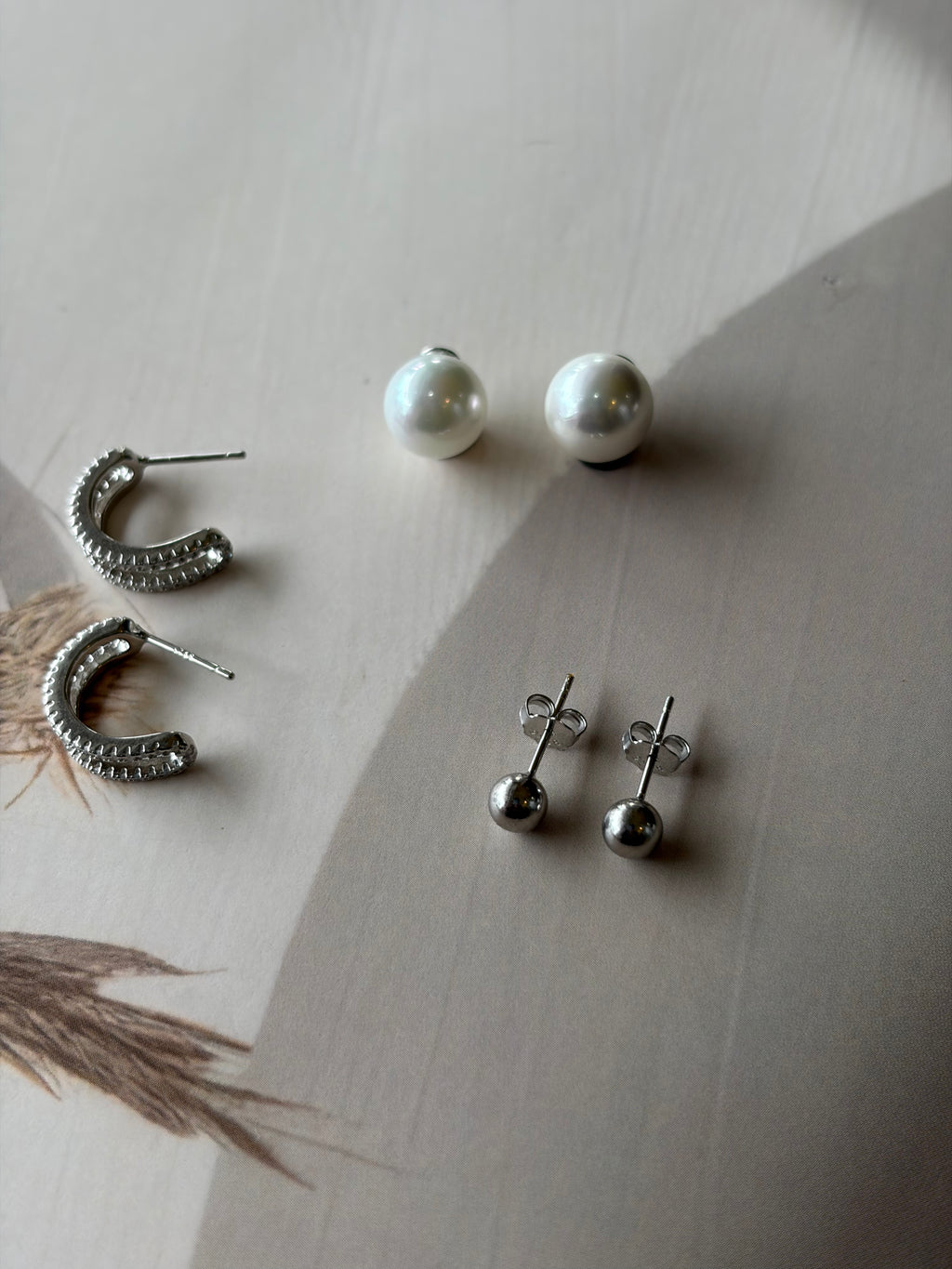 Riya 925 Silver Pearl Convertible Hoop Earrings