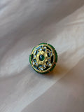 Green Meenakari Kundan Gold Plated Rakhadi