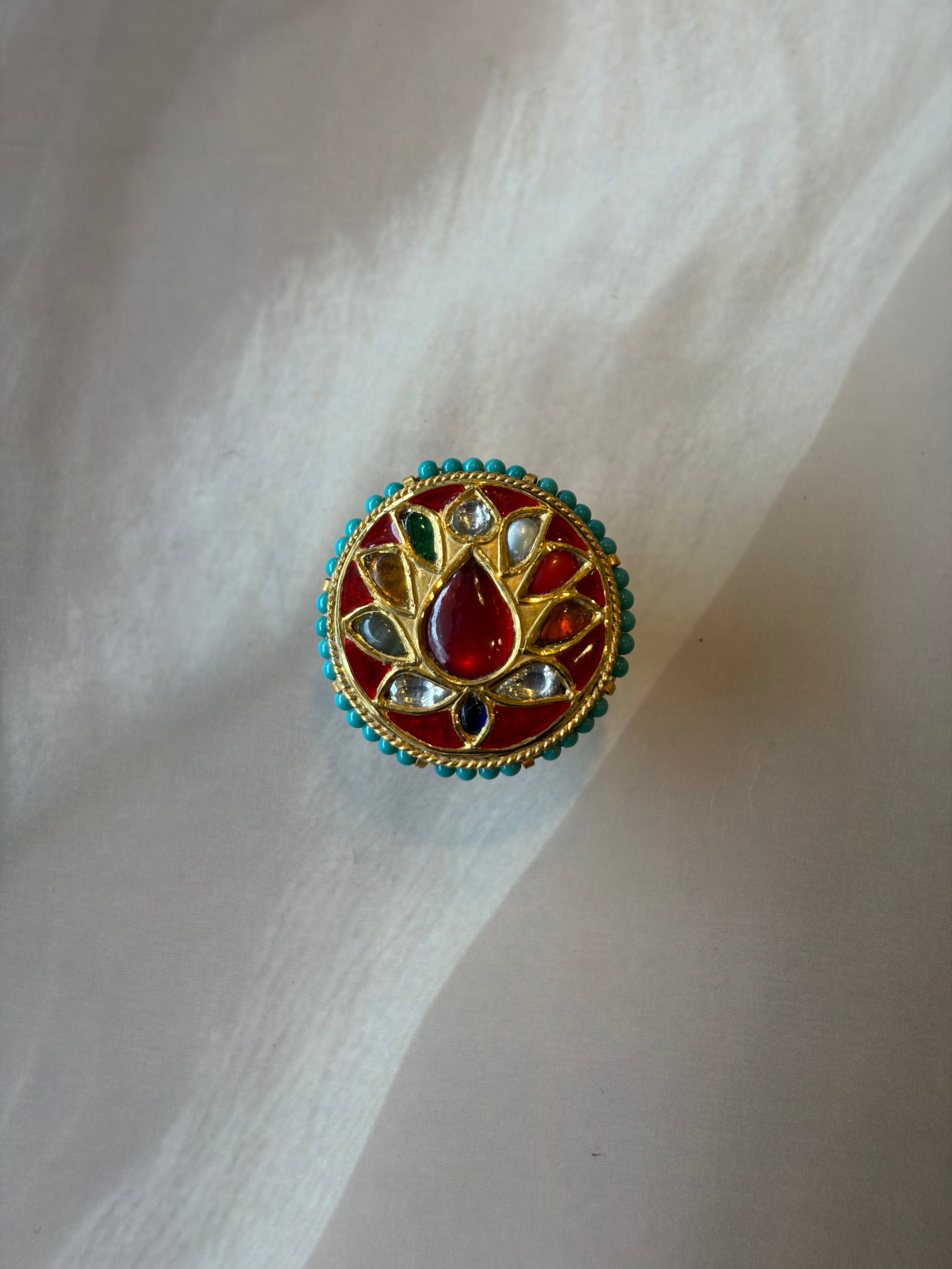 Multicolour Meenakari Gold Plated Rakhadi