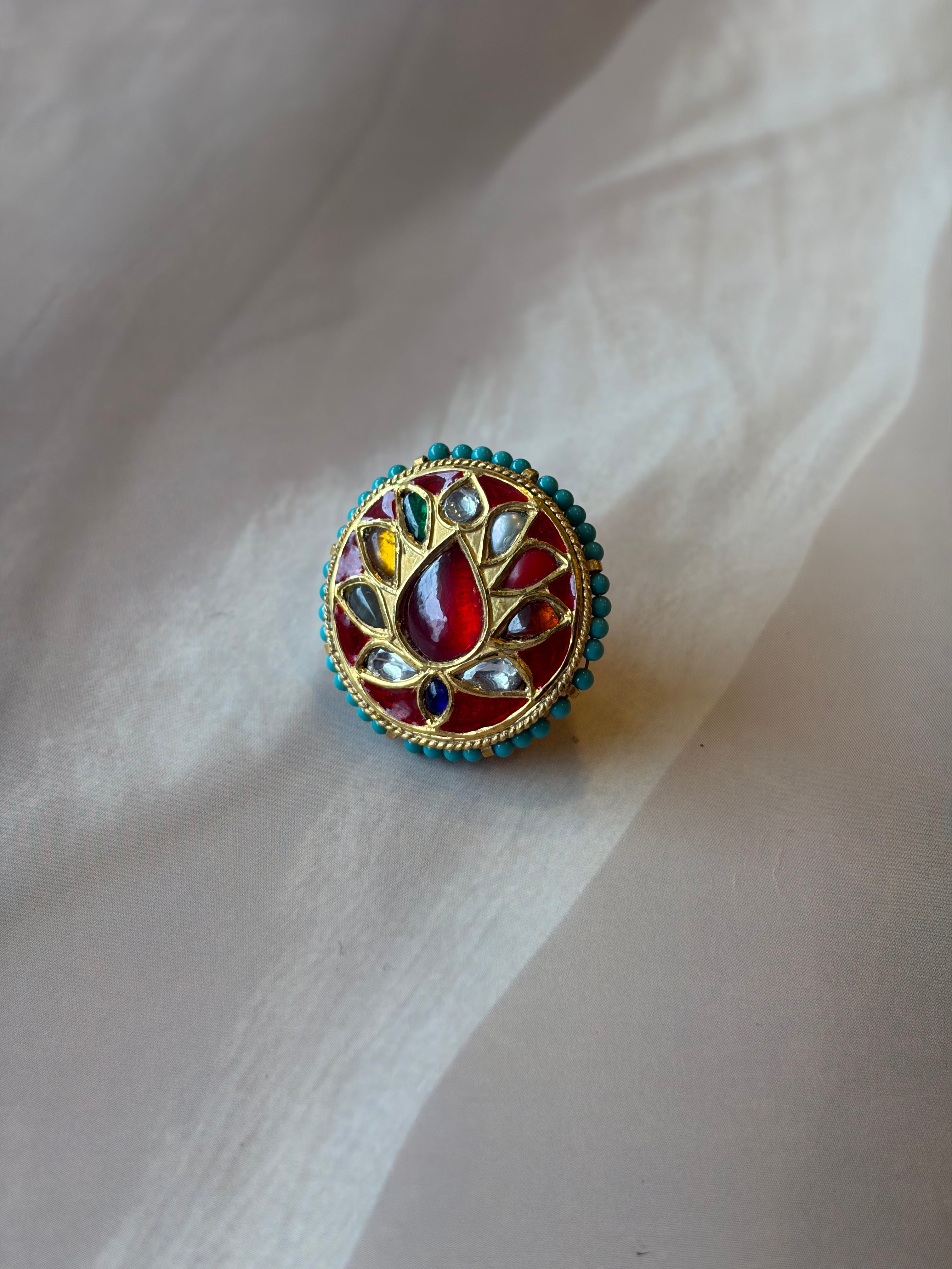 Multicolour Meenakari Gold Plated Rakhadi