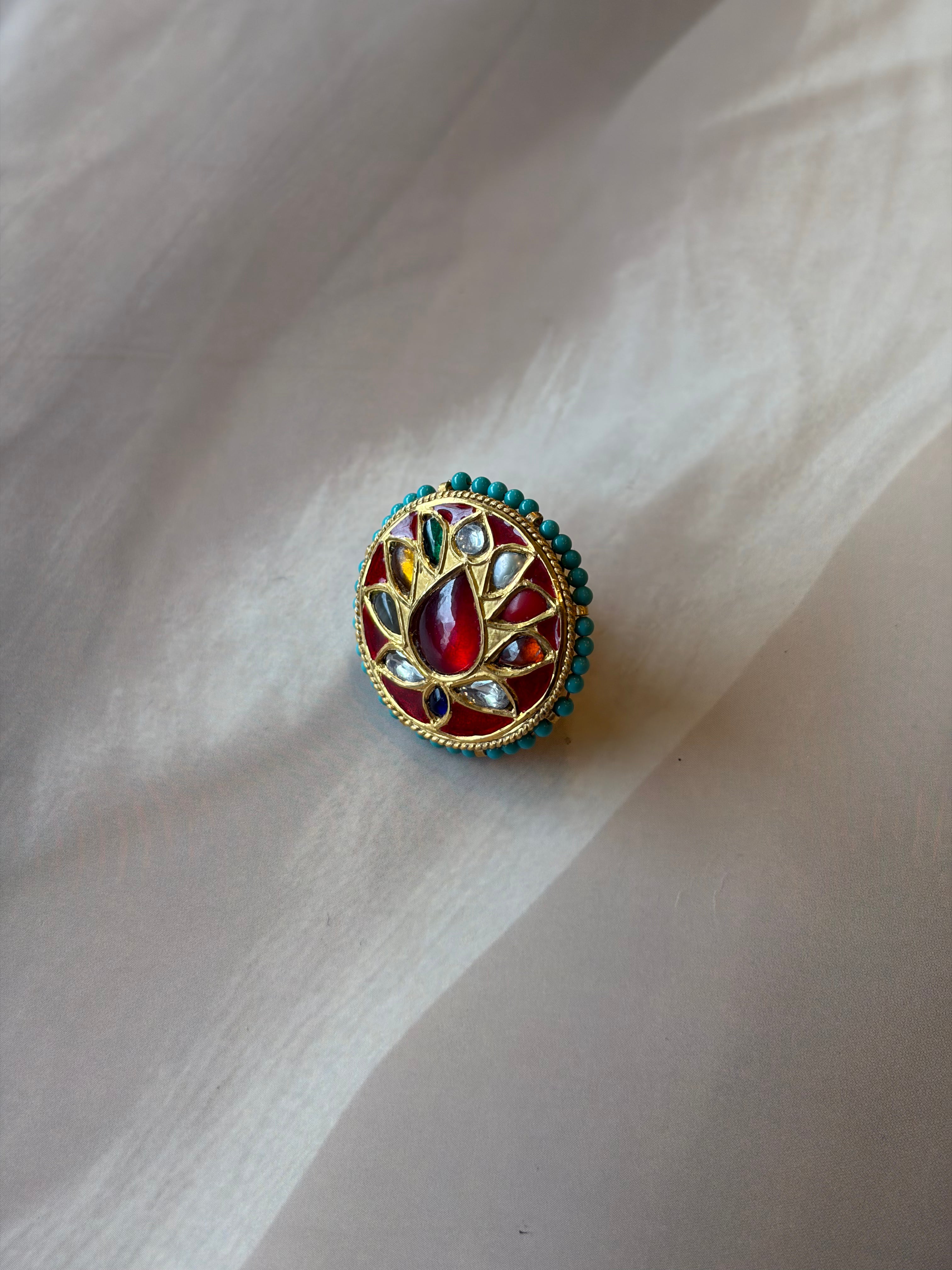 Multicolour Meenakari Gold Plated Rakhadi