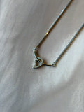 Minimal Diamond Pendant 925 Silver Chain Necklace