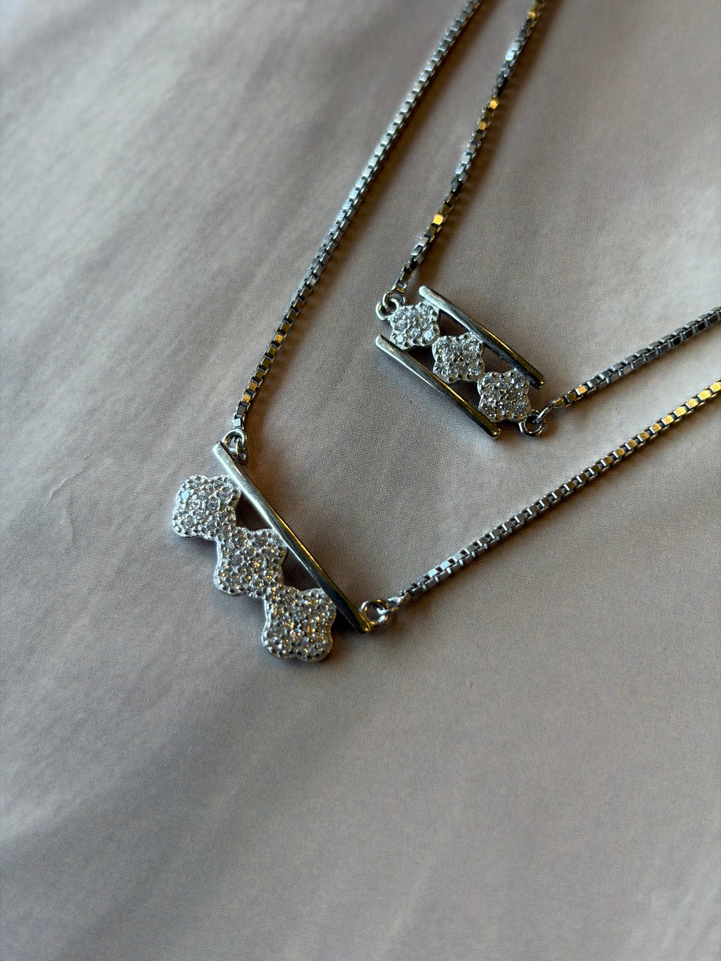 Short Chain Pendant 925 Silver Layered Necklace