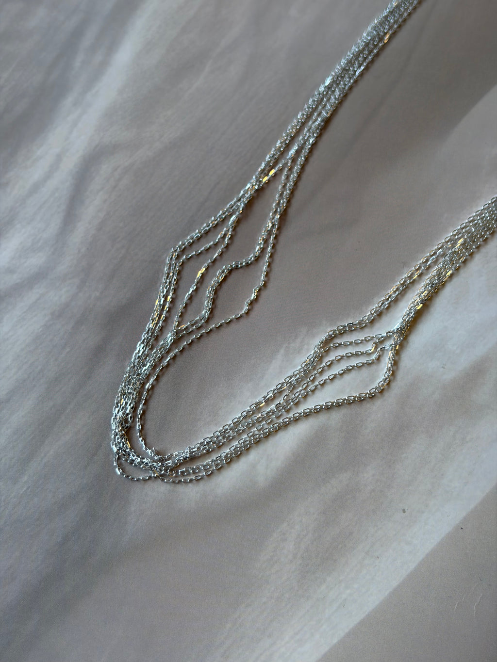 Link Chain 925 Silver 7-Layer Necklace