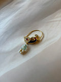Crown Peacock 925 Silver Gold Plated Red & White Stone Nath