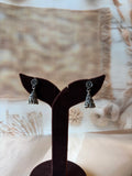 Floral Bell 925 Silver Oxidised Jhumka