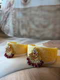Star 925 Silver Gold Plated Baju with Red & White Stones