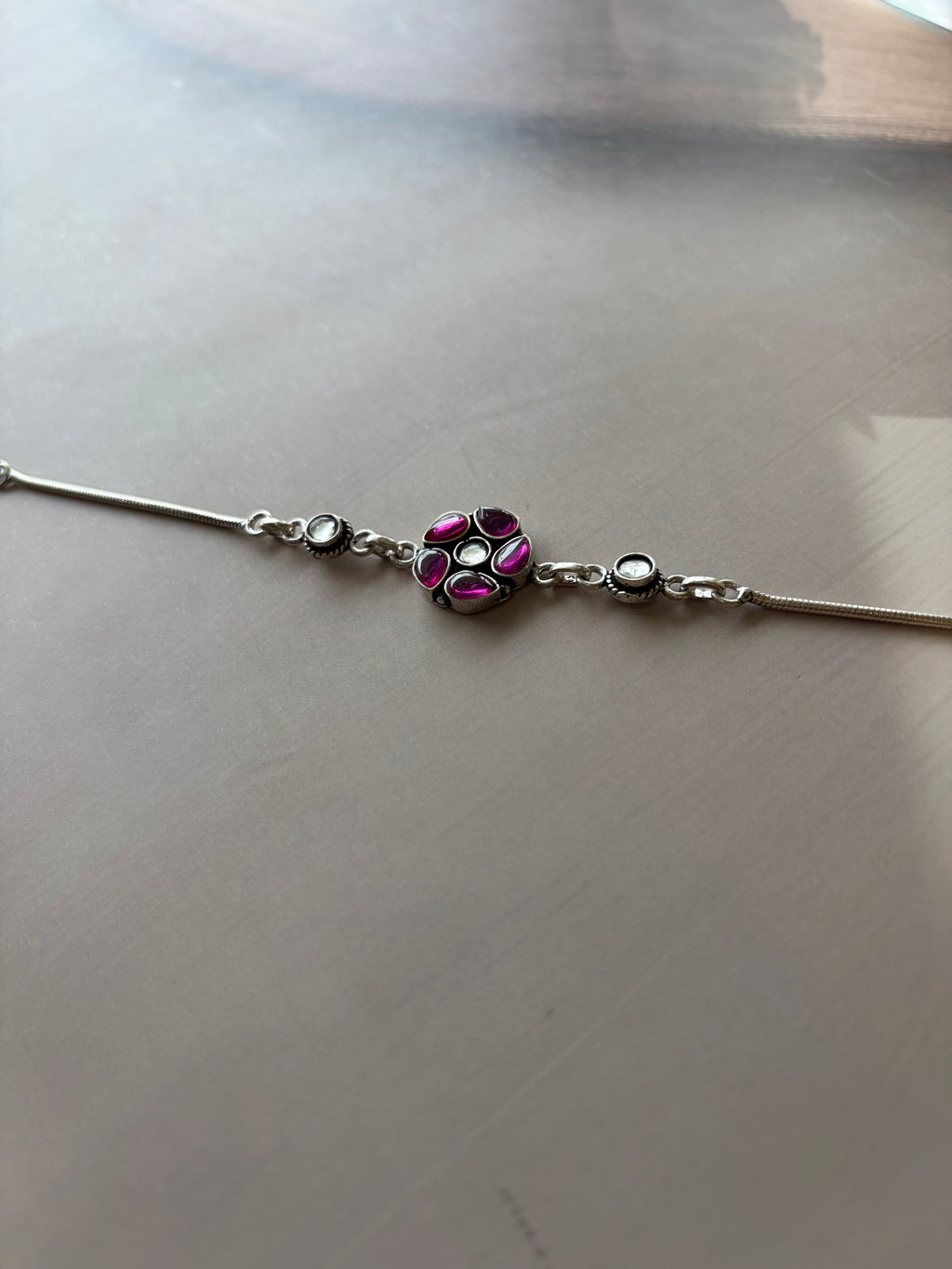Gulab 925 Silver Stone Bracelet