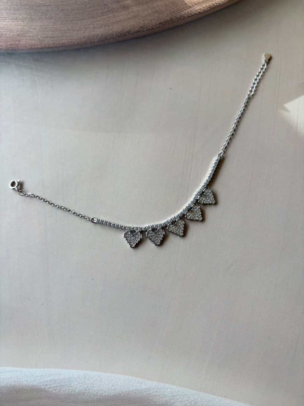 Naira 925 Silver Triangle Charm Bracelet