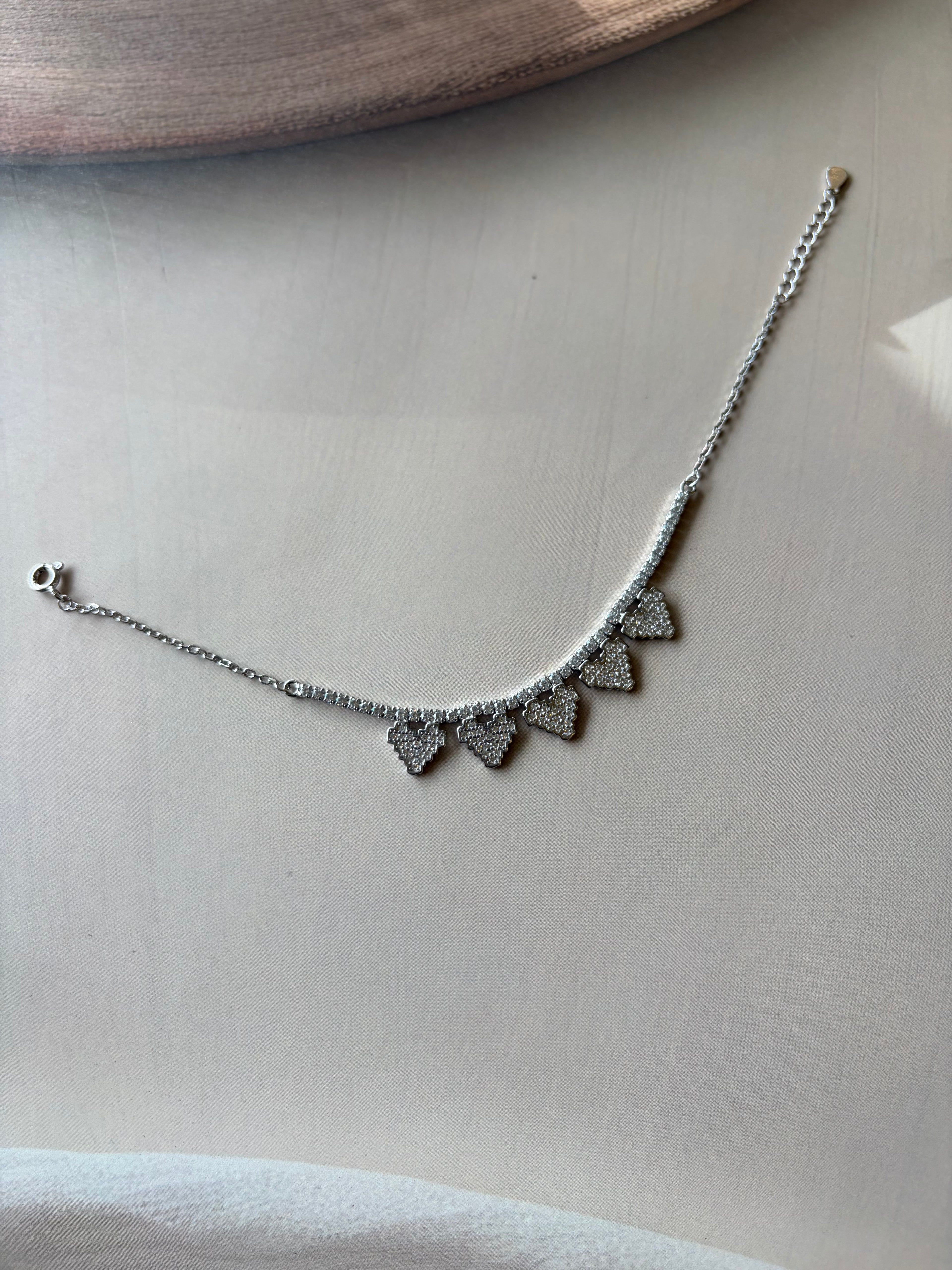 Naira 925 Silver Triangle Charm Bracelet