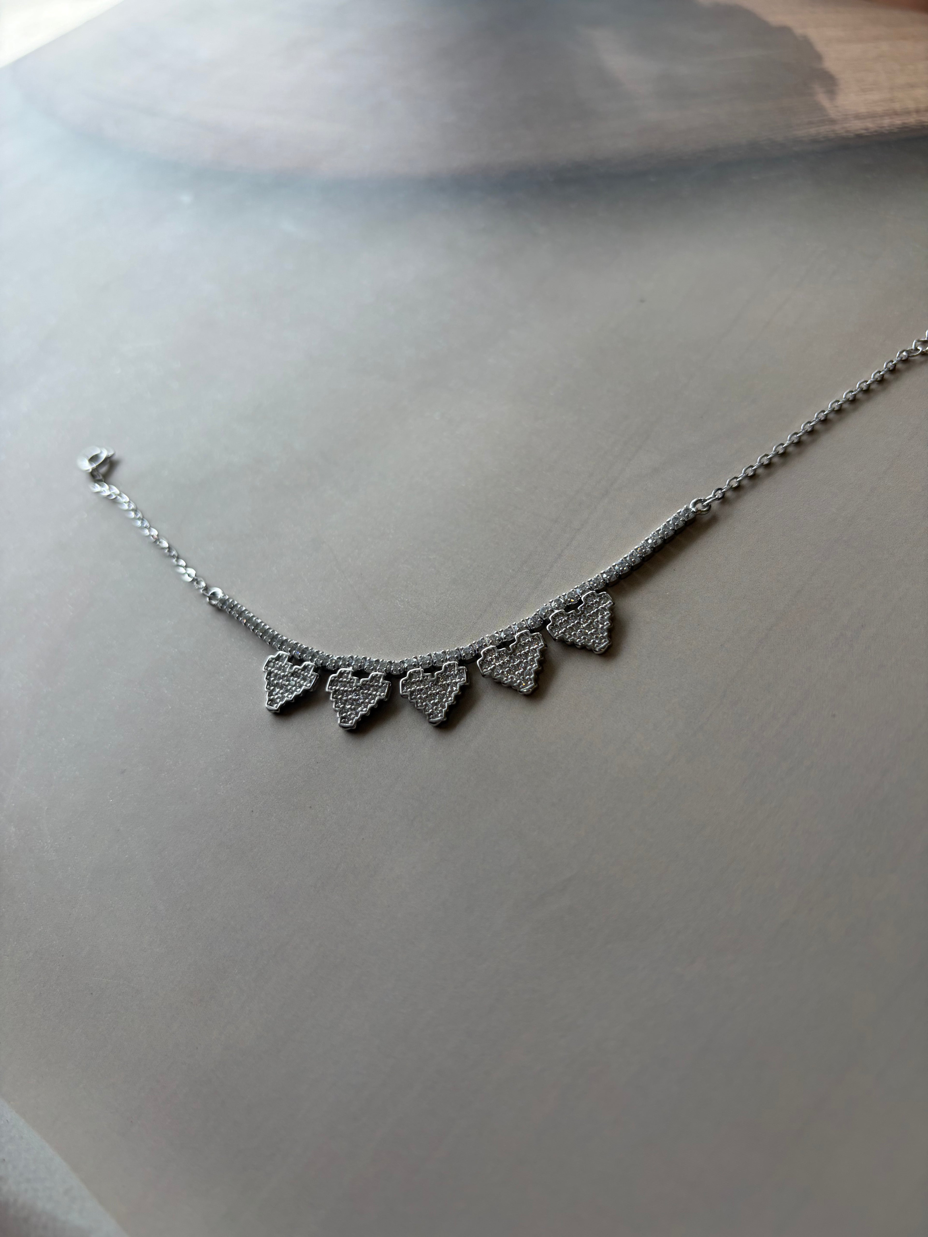 Naira 925 Silver Triangle Charm Bracelet