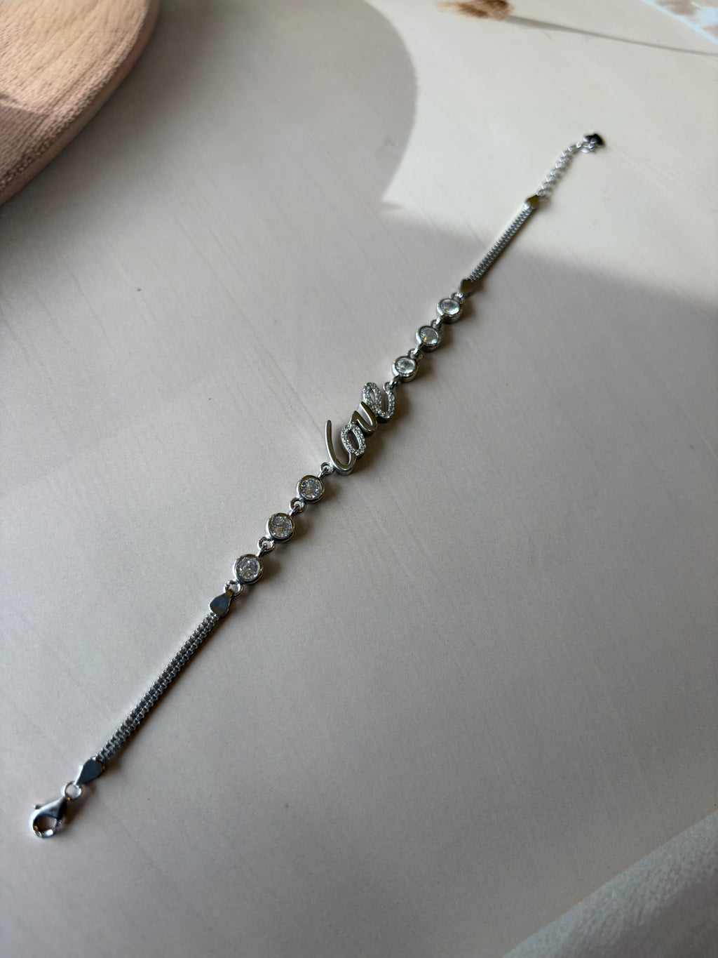 Aarohi 925 Silver Love Charm Bracelet