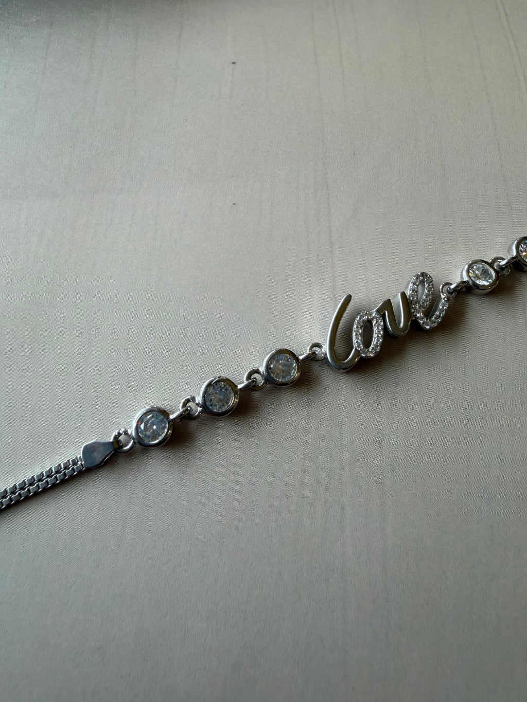 Aarohi 925 Silver Love Charm Bracelet