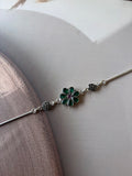 Meera 925 Silver Floral Stone Bracelet