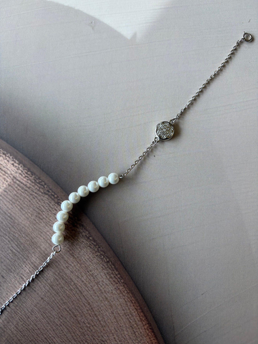 Moti 925 Silver Pearl Bracelet