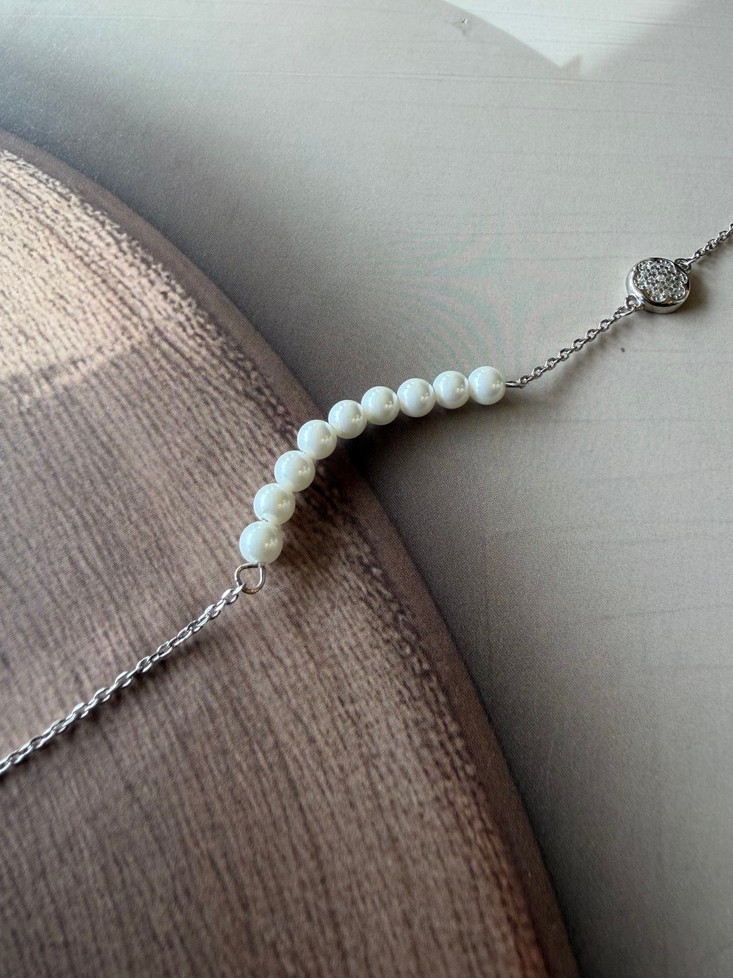 Moti 925 Silver Pearl Bracelet