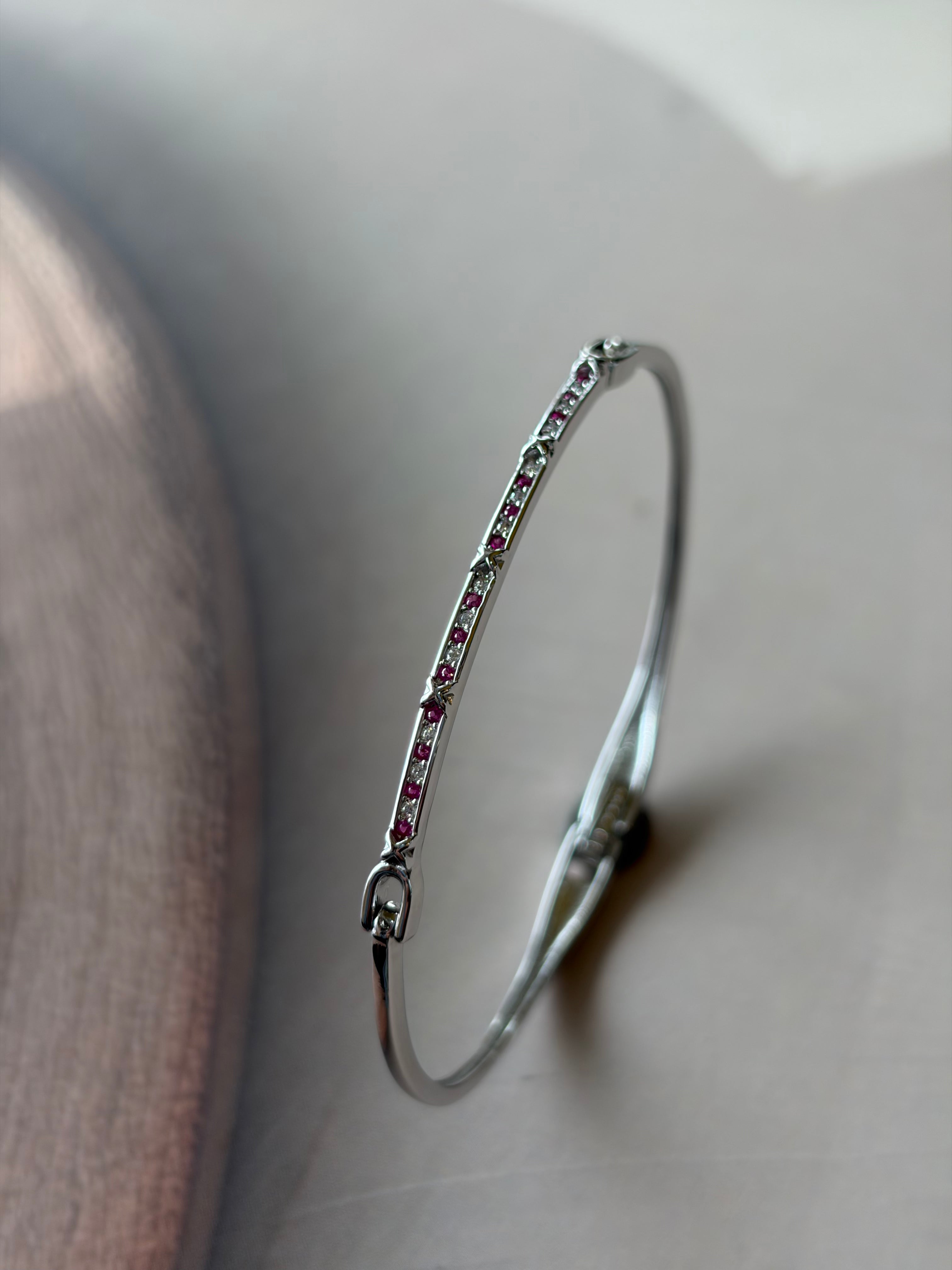Ruby 925 Silver Stone Kada