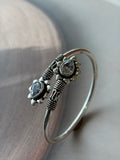 Tara 925 Silver Oxidised Stone Kada