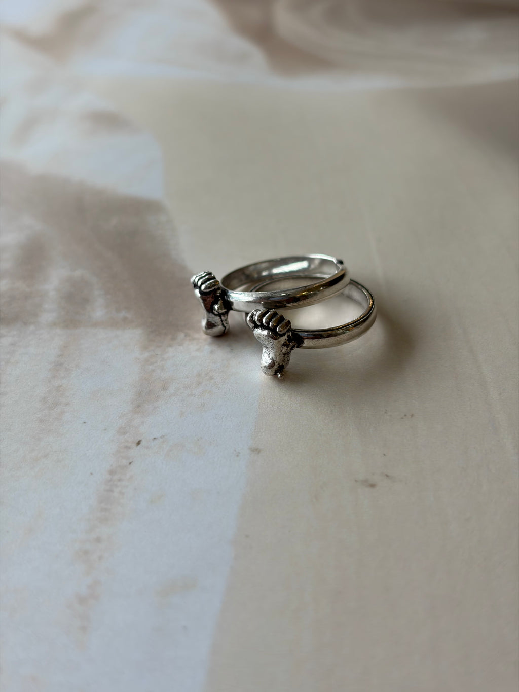 Padam 925 Silver Oxidised Toe Rings