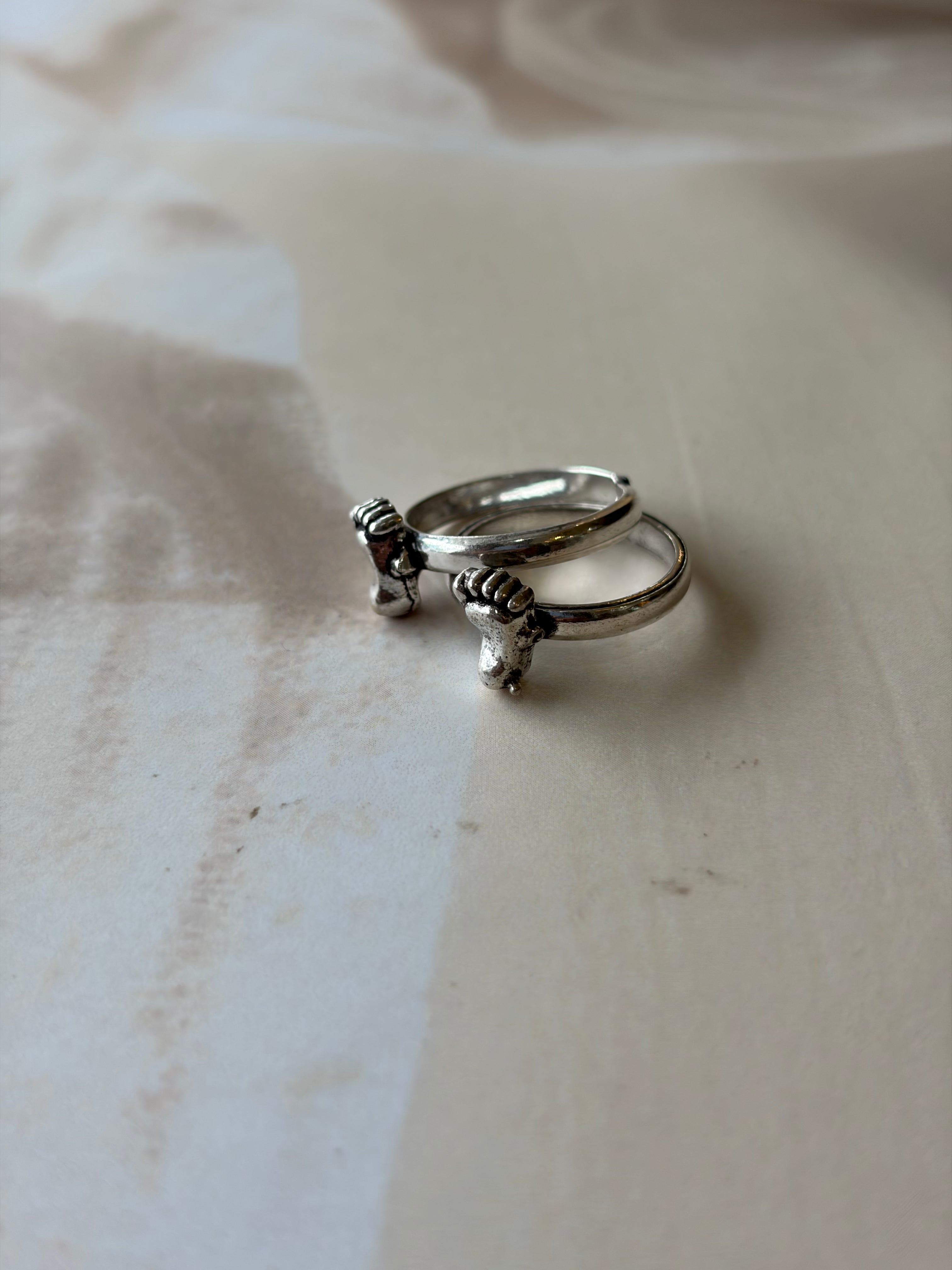 Padam 925 Silver Oxidised Toe Rings