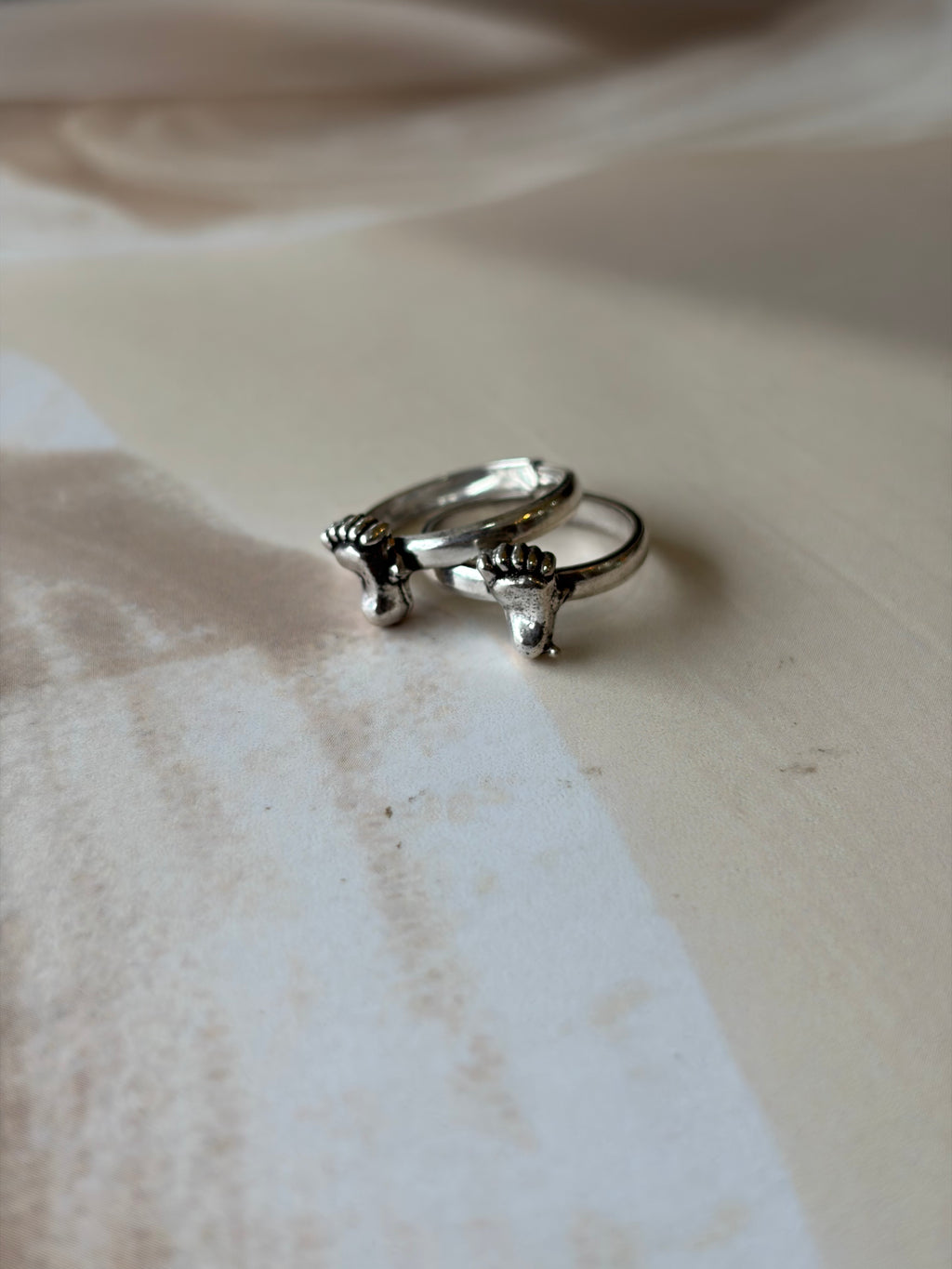 Padam 925 Silver Oxidised Toe Rings