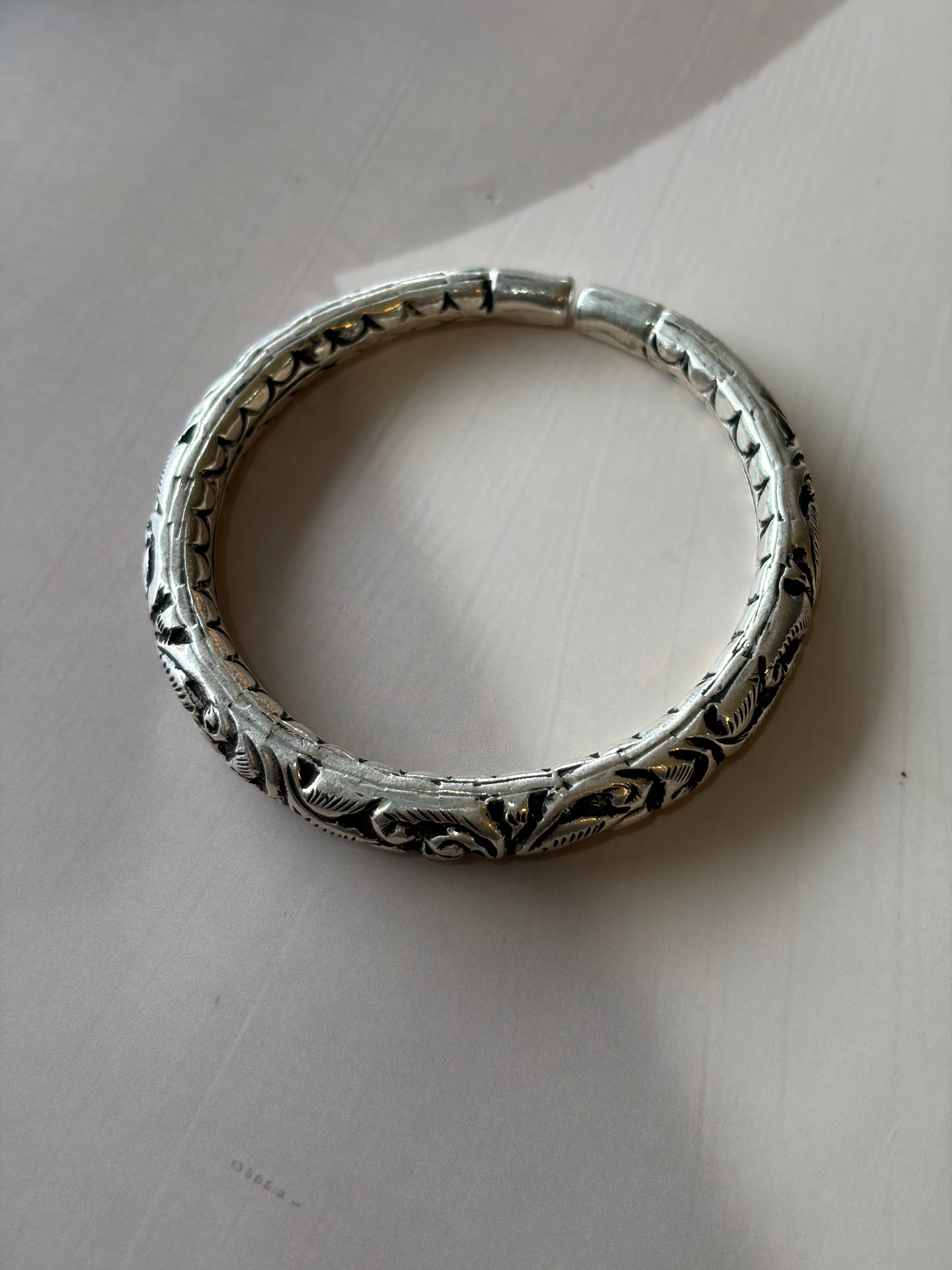 Veer 925 Silver Oxidised Kada