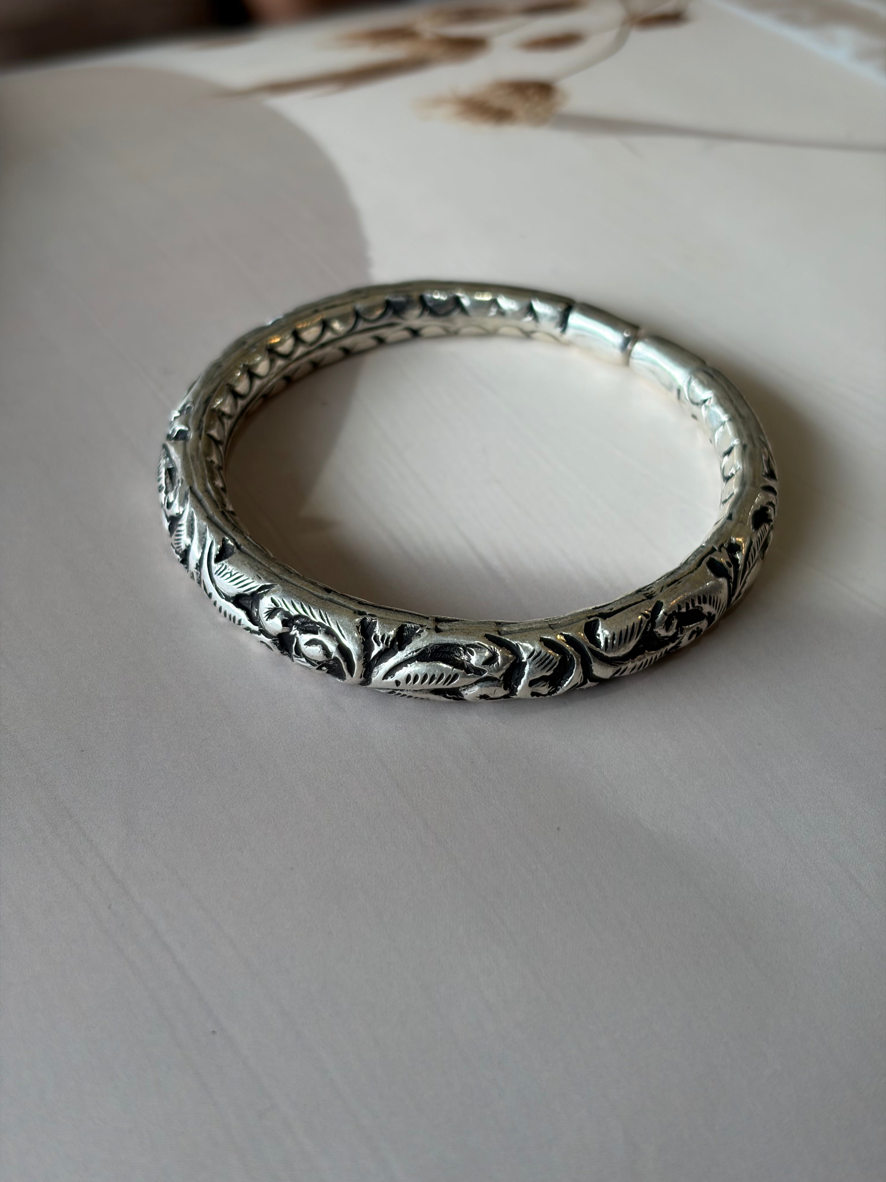 Veer 925 Silver Oxidised Kada