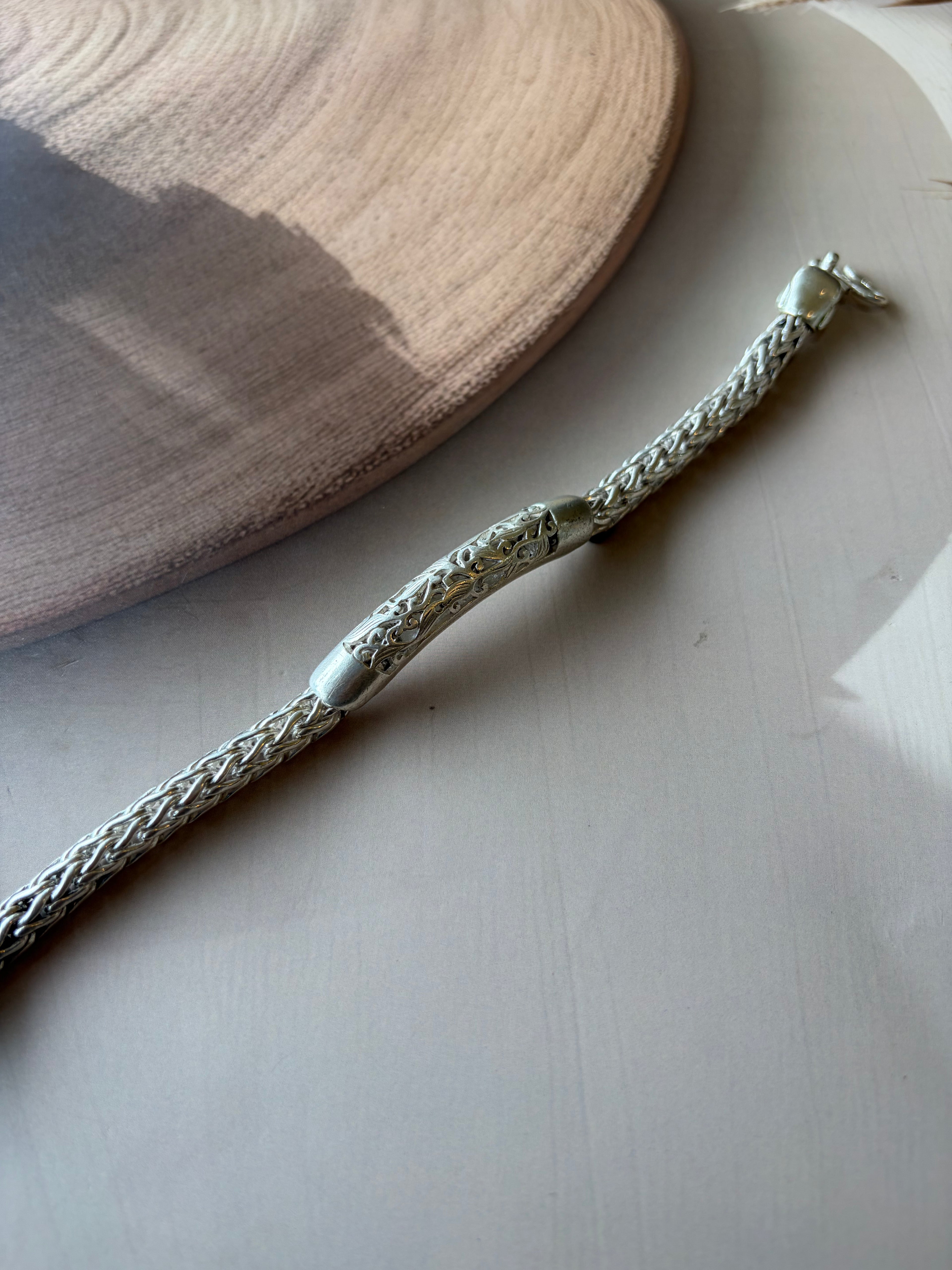 Rajveer 925 Silver Braided Chain Bracelet