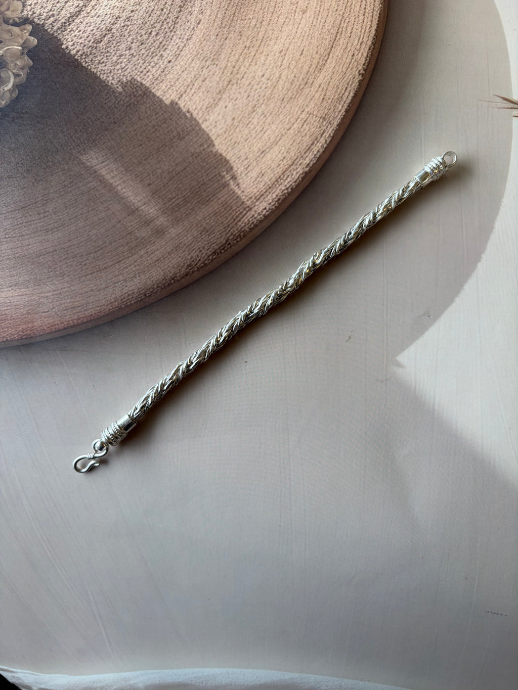 Taran 925 Silver Braided Chain Bracelet