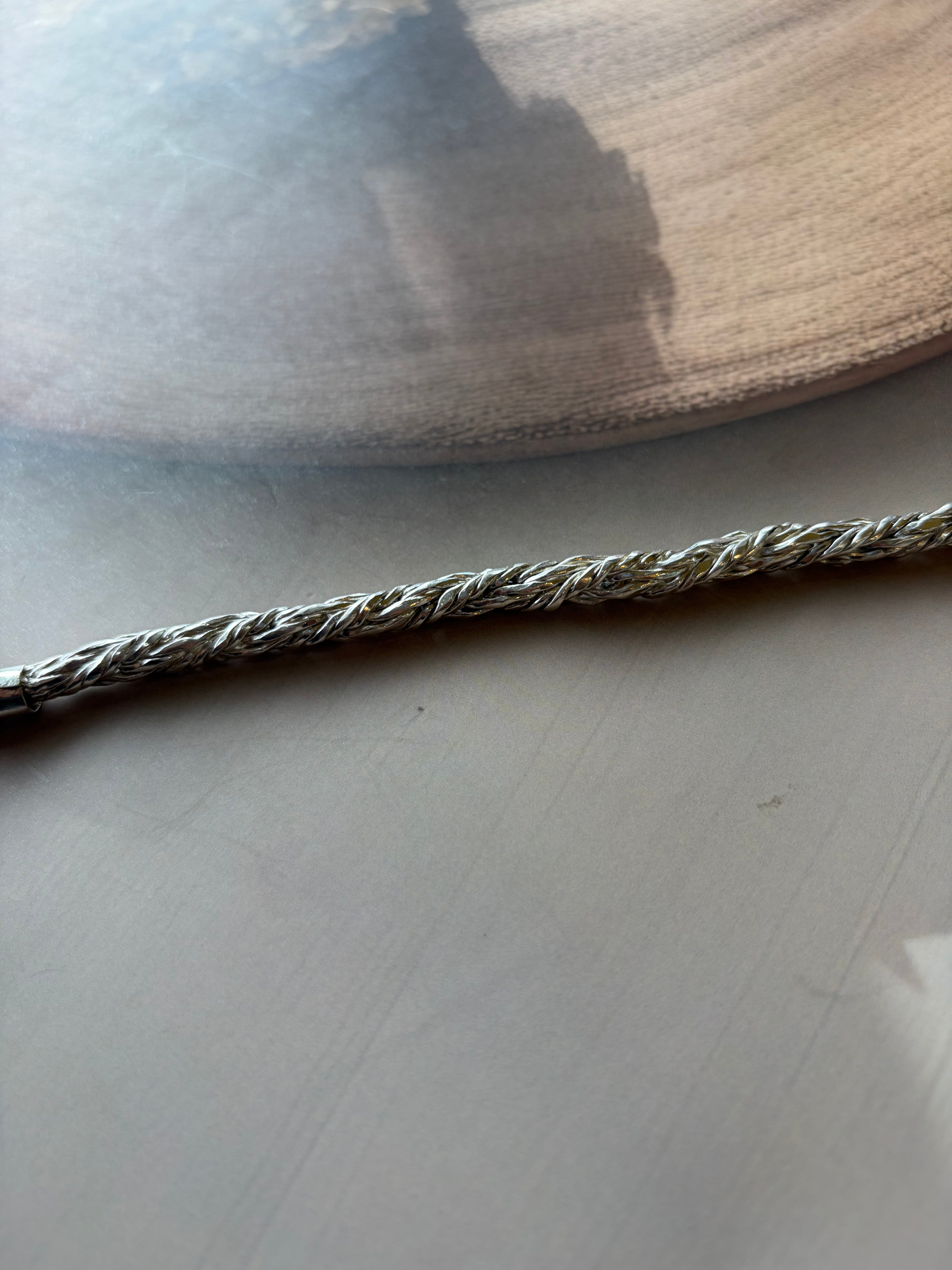 Taran 925 Silver Braided Chain Bracelet