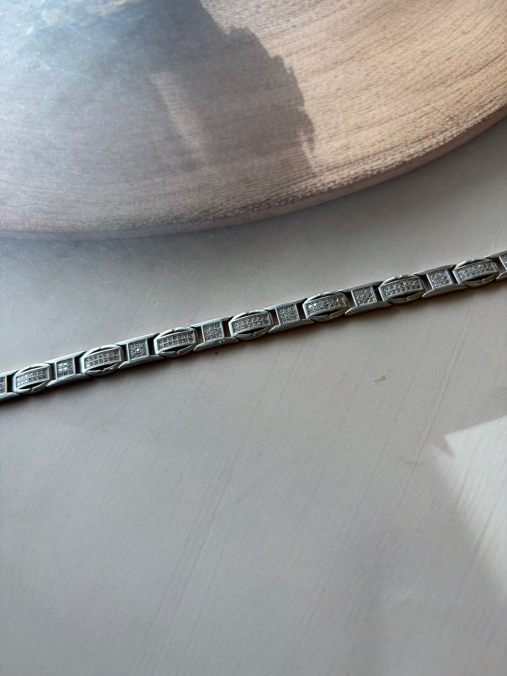 Aariz 925 Silver Geometric Stone Bracelet