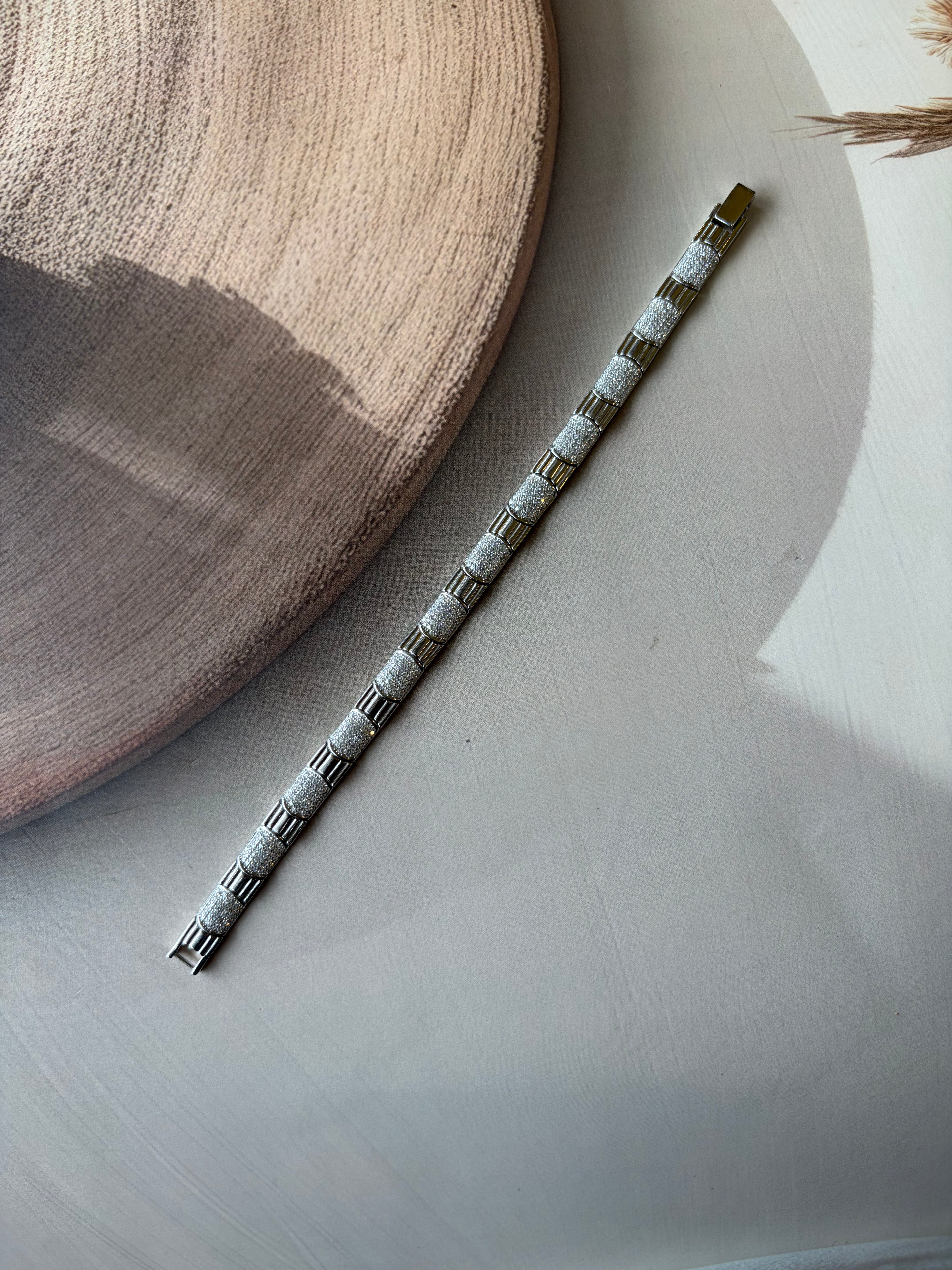 Zayan 925 Silver Stone Link Bracelet