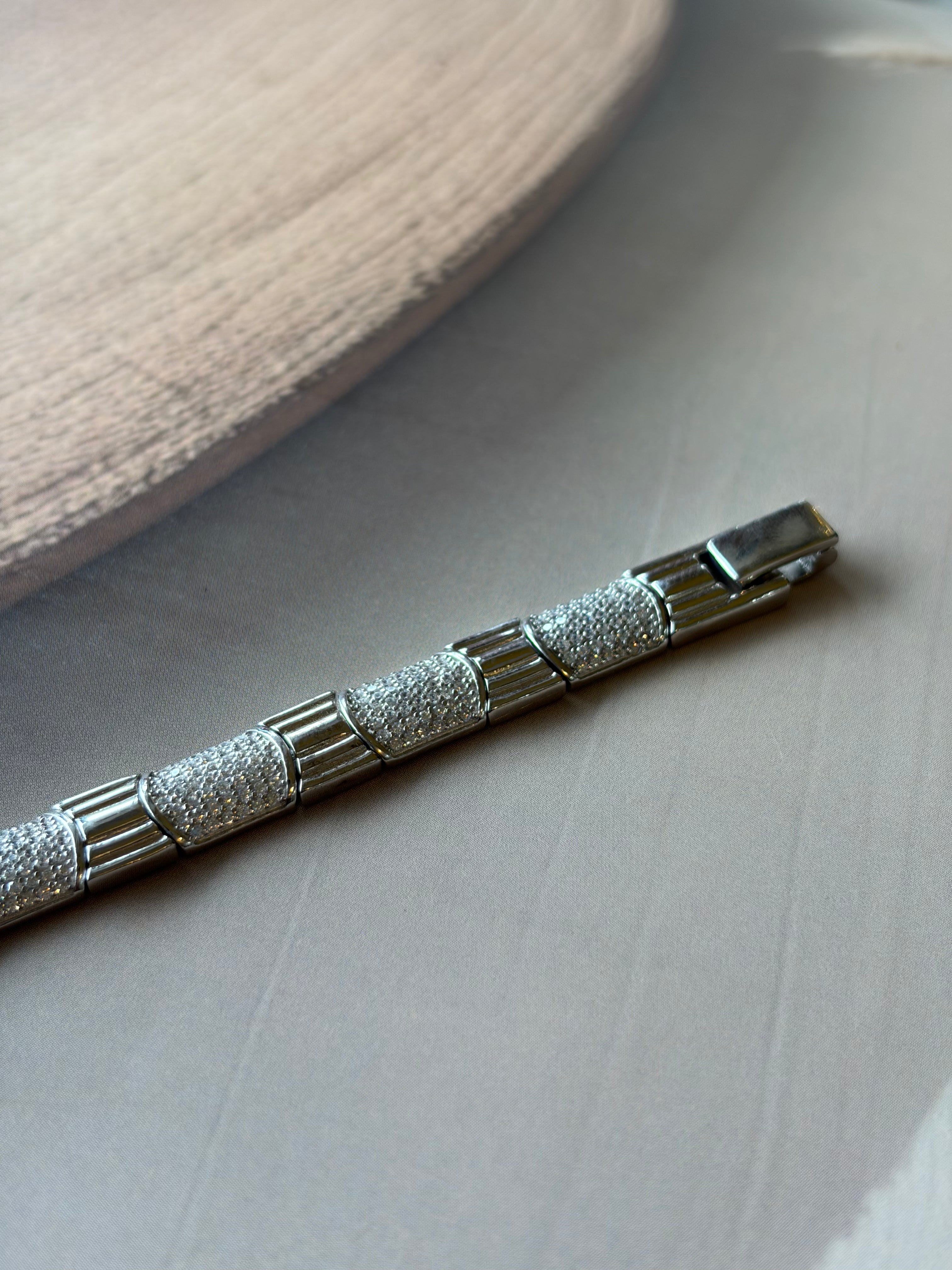 Zayan 925 Silver Stone Link Bracelet