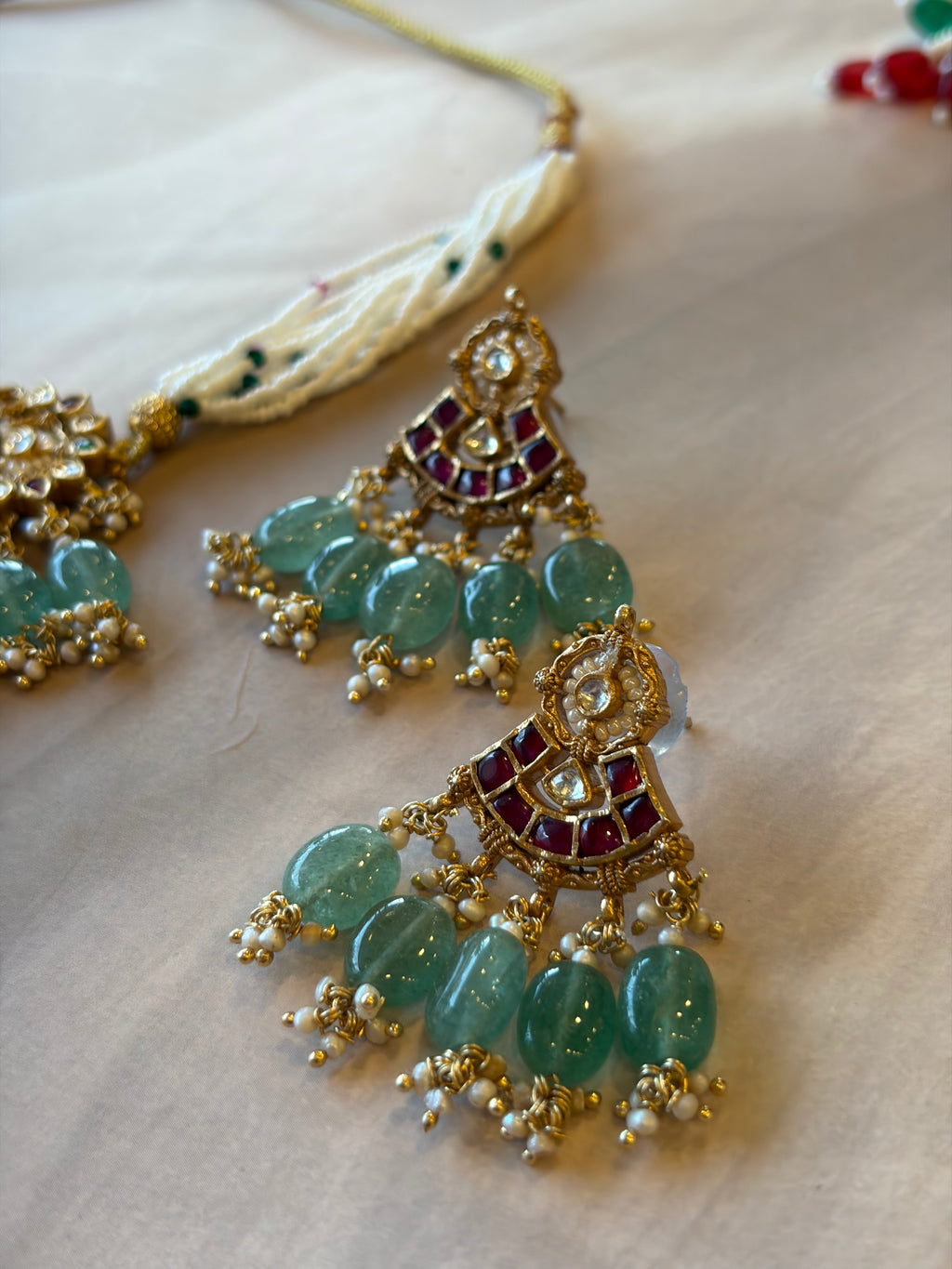Rajwada 925 Silver Gold Plated Kundan Necklace Set